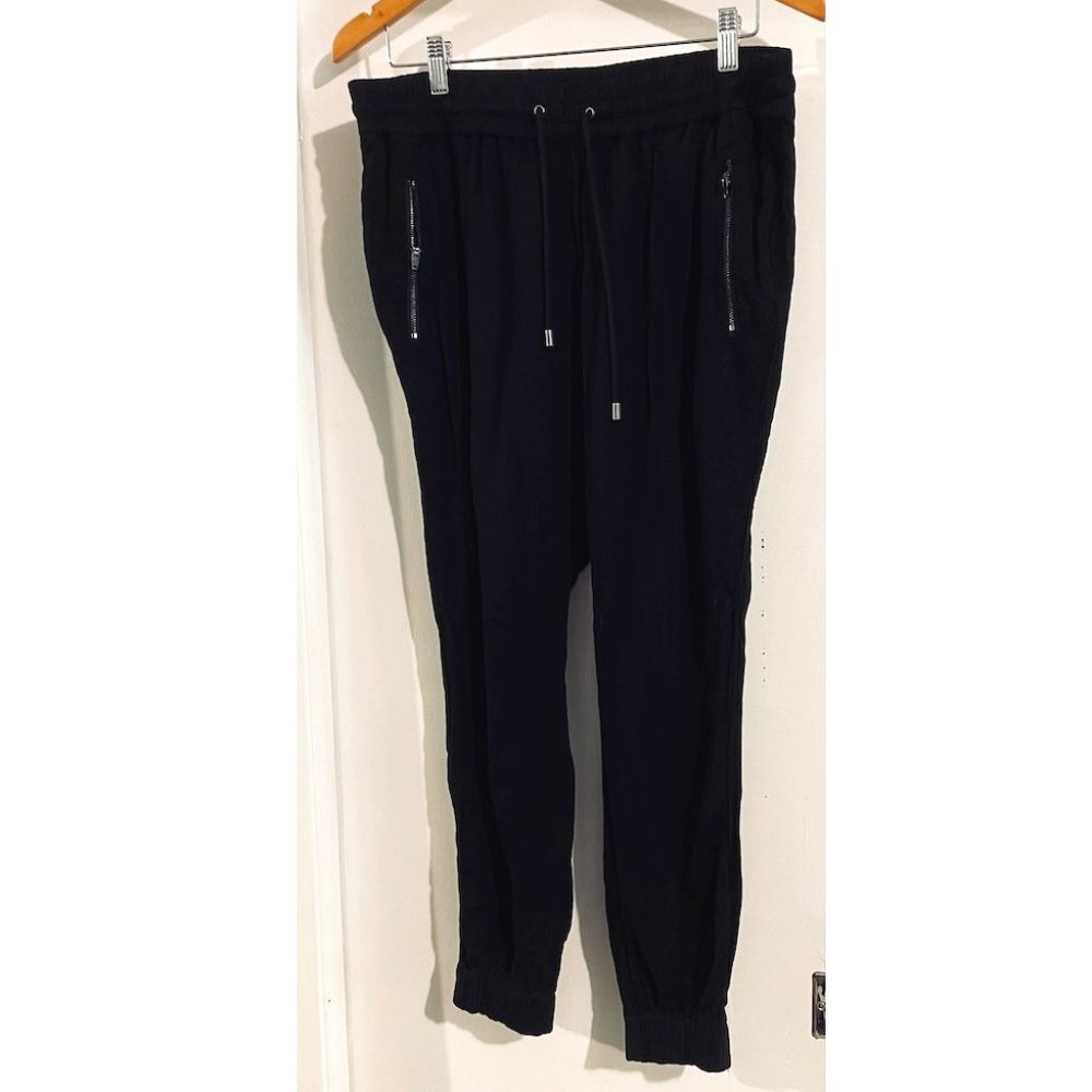 Converse One Star Black Rayon Elastic Waist Joggers- Large (L)